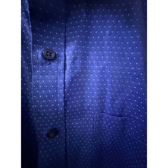JOHNSTON & MURPHY Men’s Blue Button Down Oxford Shirt Flip Cuff Size Large - Picture 3 of 12